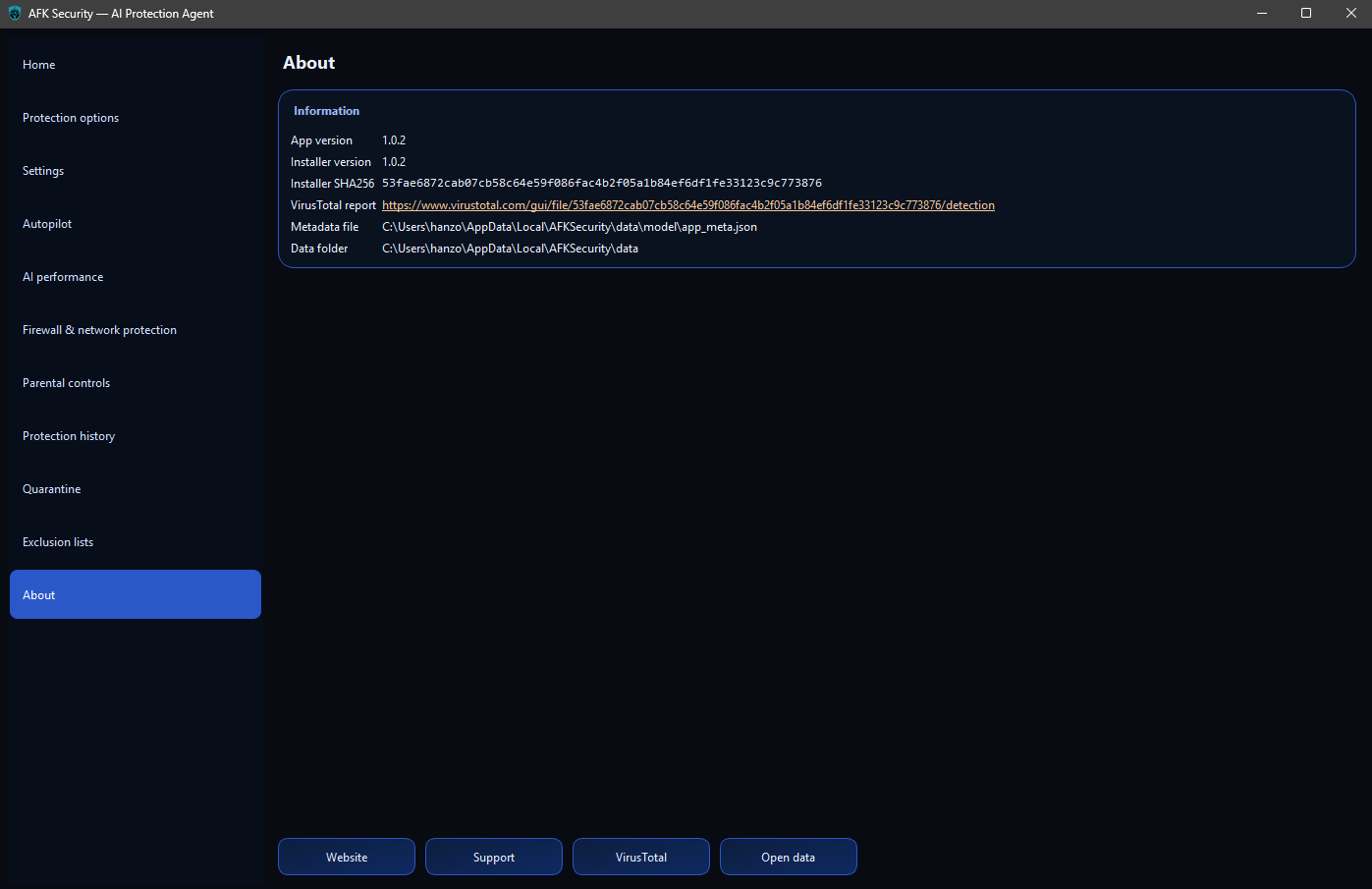 AFKSecurity - Main product screenshot demonstrating key features and user interface