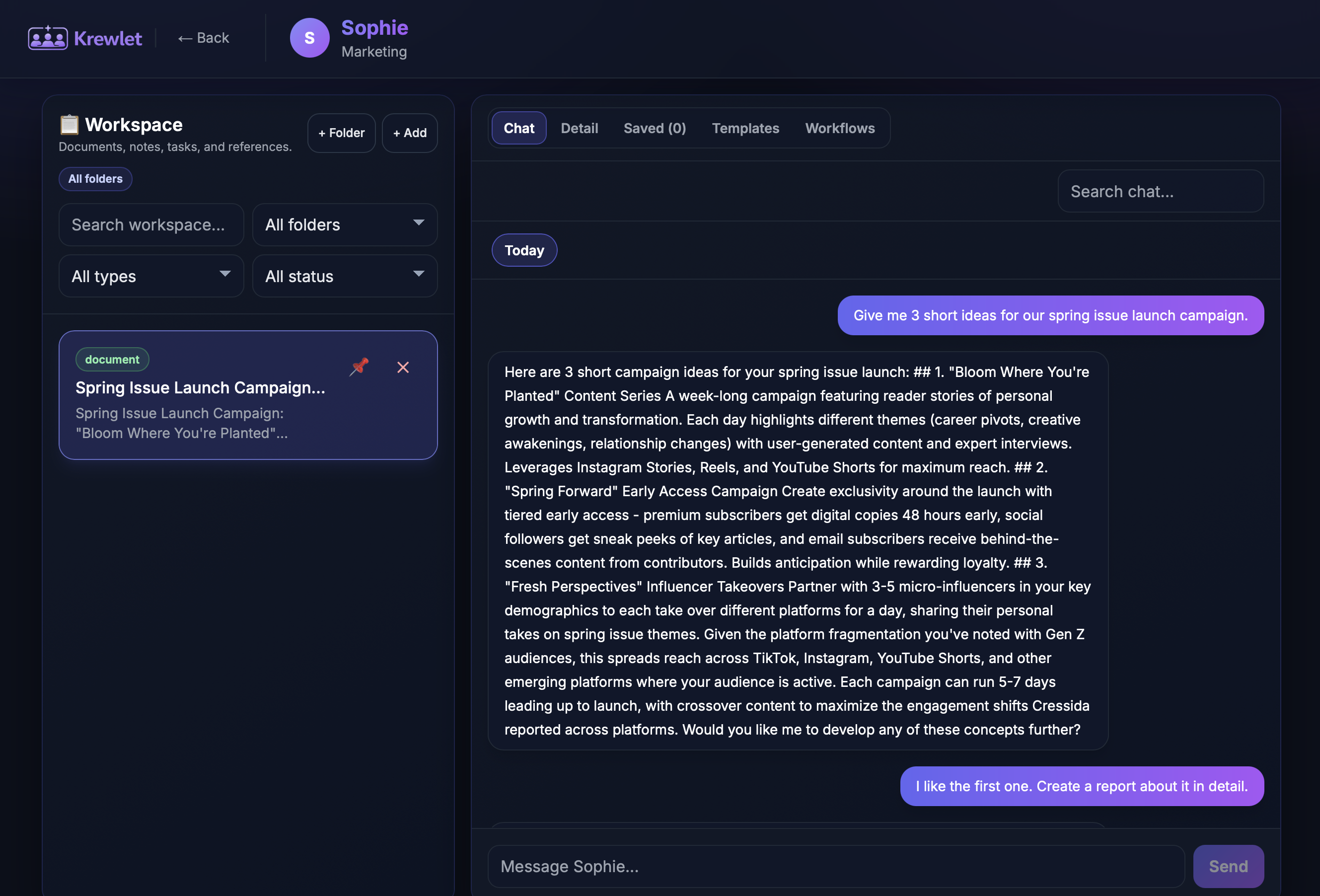 Krewlet - Screenshot 3 showing product features and functionality