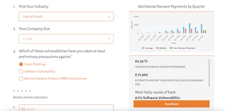 Ransomware Cyberattack Risk Calculator gallery image