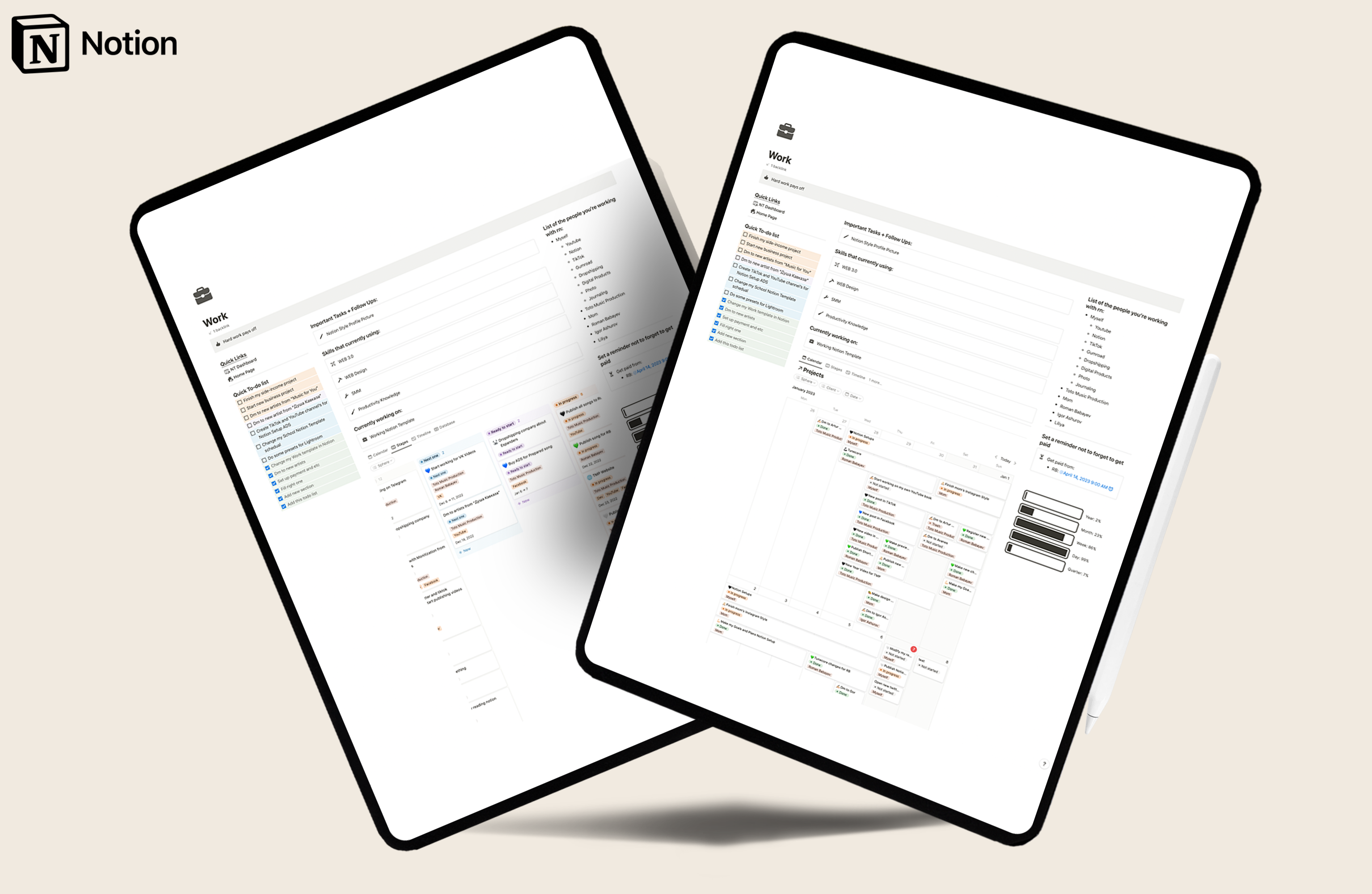 Work and Project Tracker Notion Template gallery image