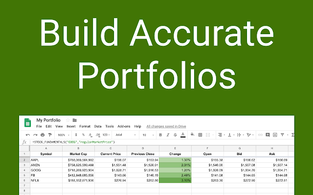 Sheets Market Data Add-on for Google Sheets gallery image