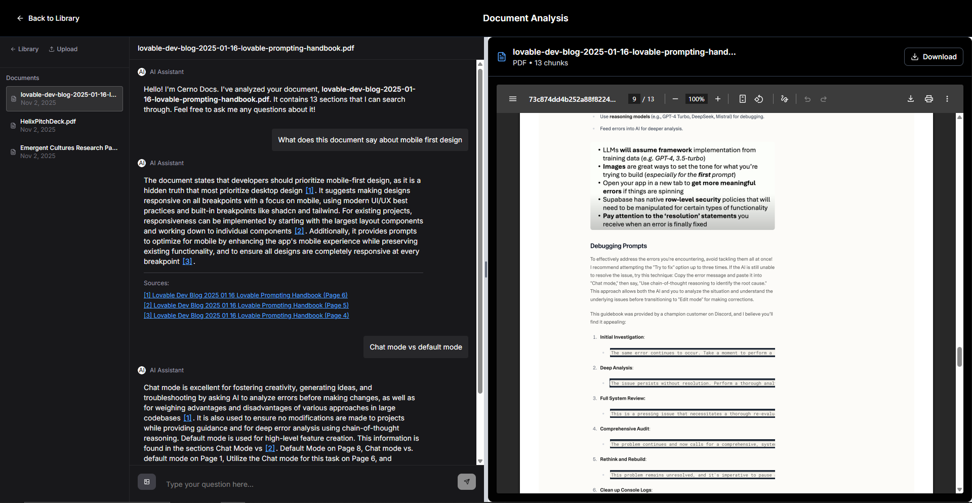 Cerno Insight - Main screenshot showing features and interface