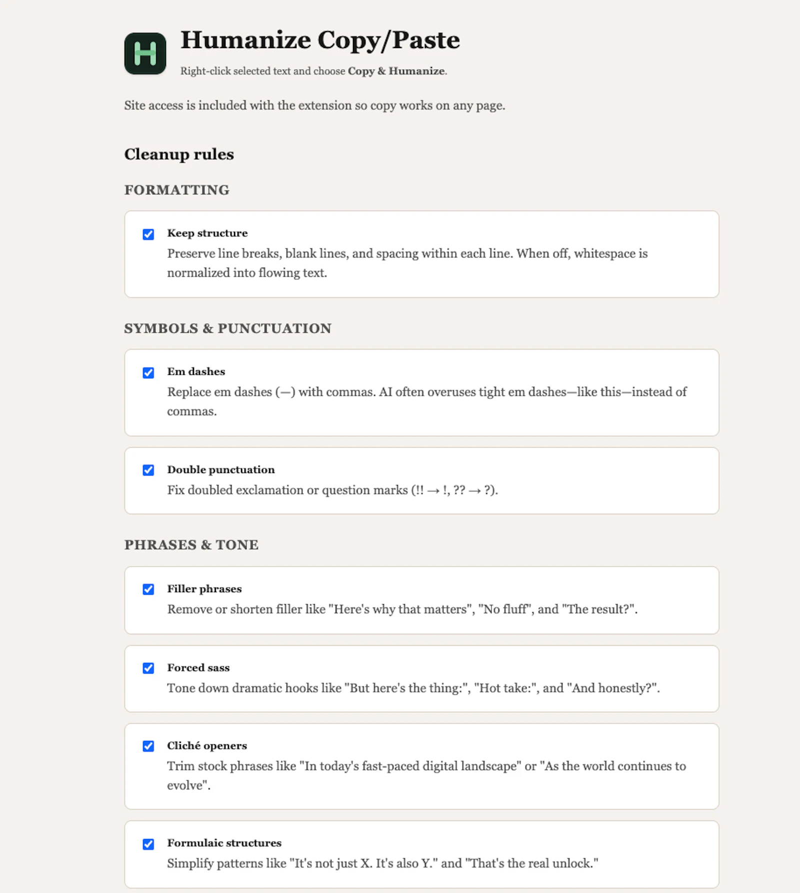 Humanize Copy/Paste screenshot 4
