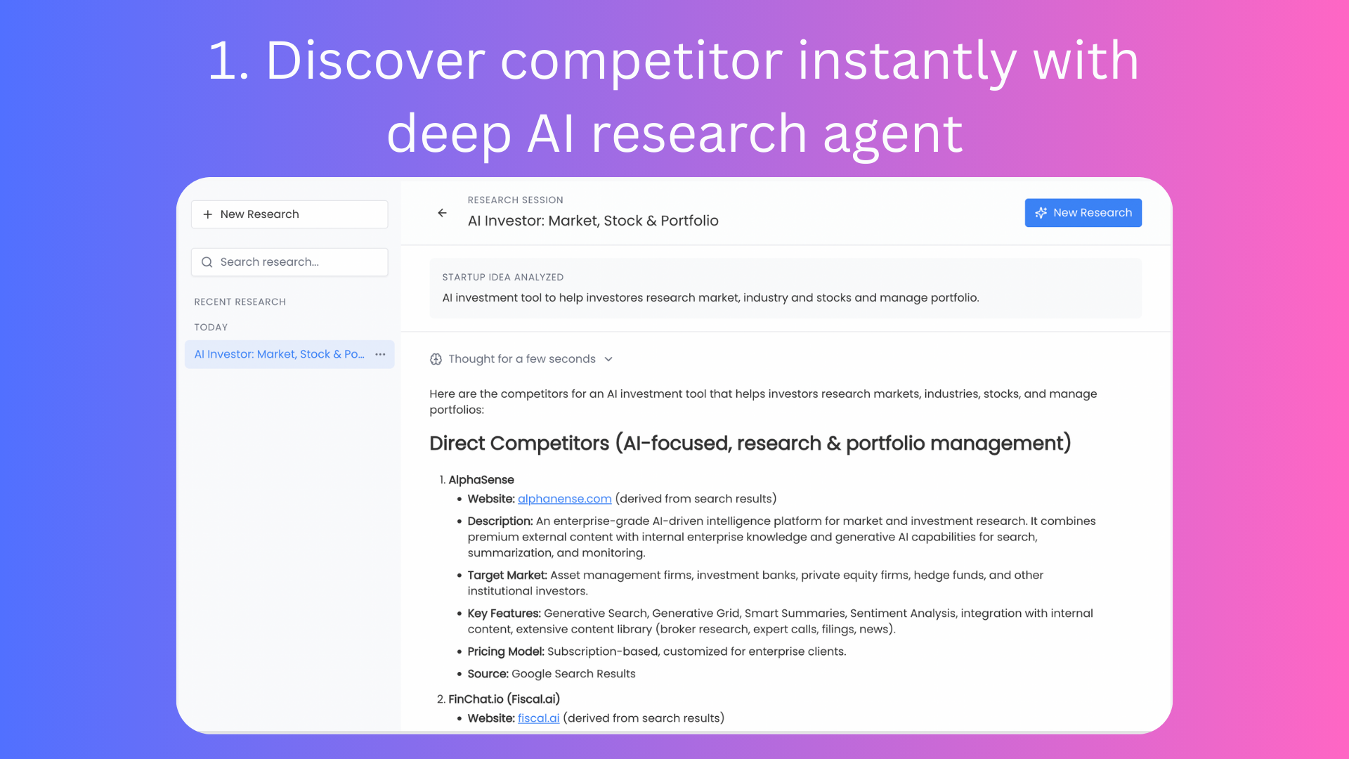 Competitor Intelligence Platform - Main product screenshot demonstrating key features and user interface