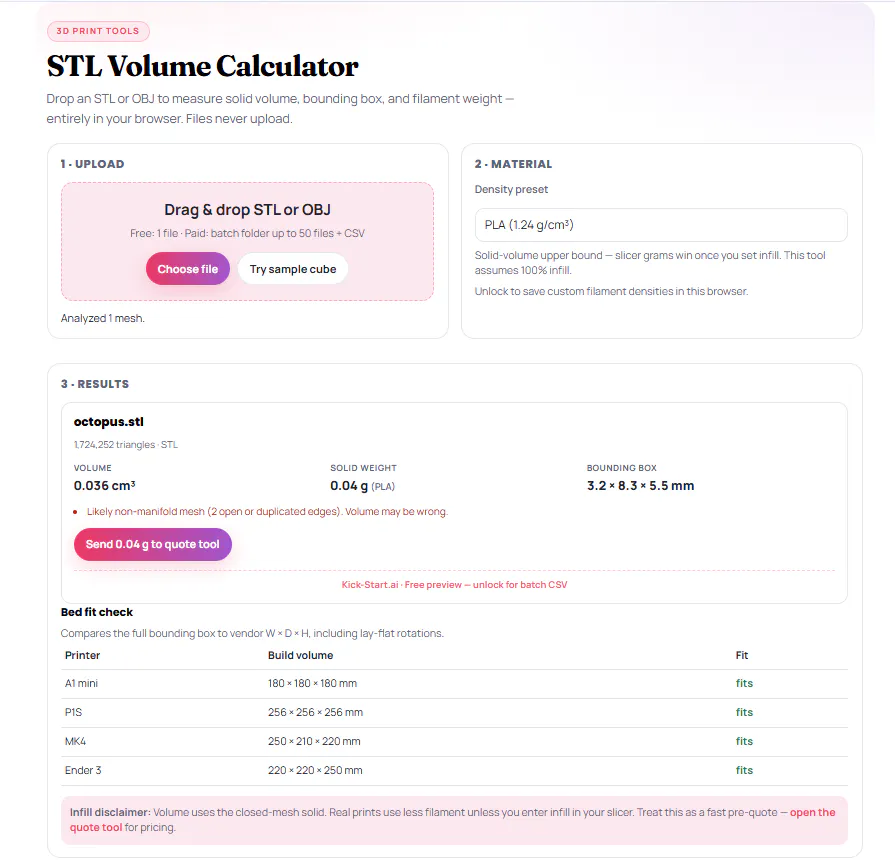 STL Volume Calculator gallery image