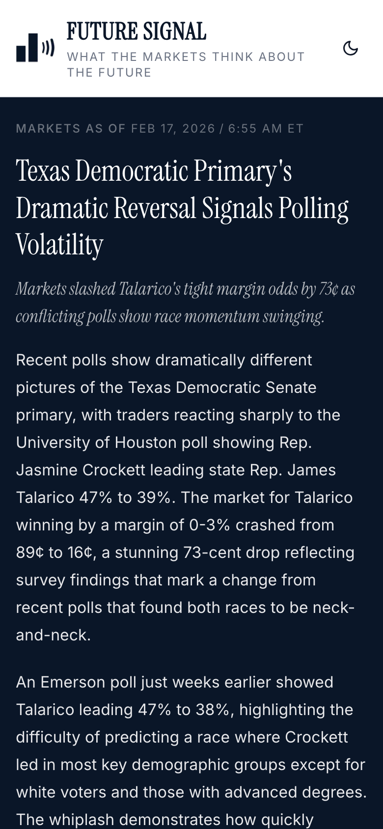 Future Signal - Screenshot 2 showing product features and functionality