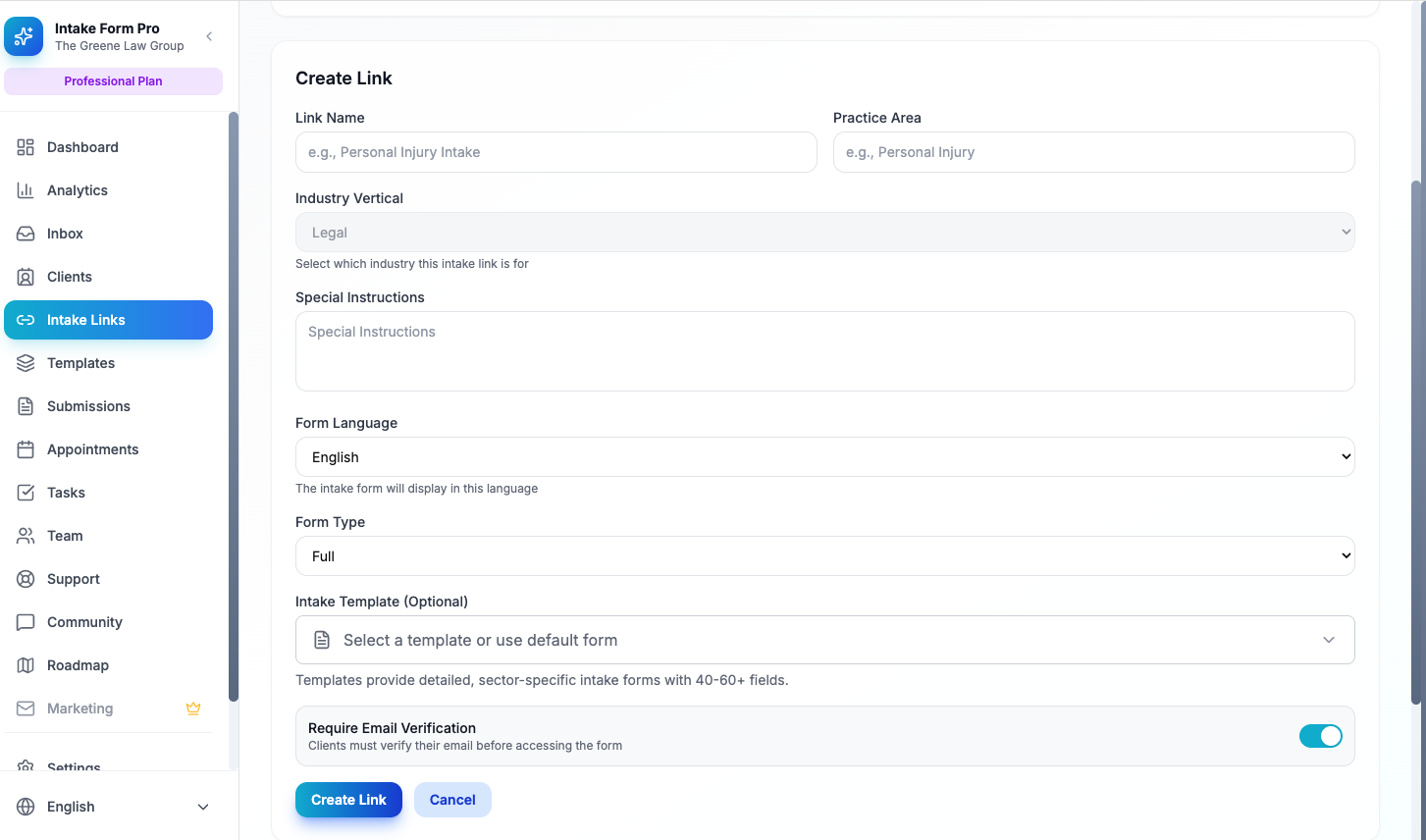 Intake Form Pro - Screenshot 2 showing product features and functionality