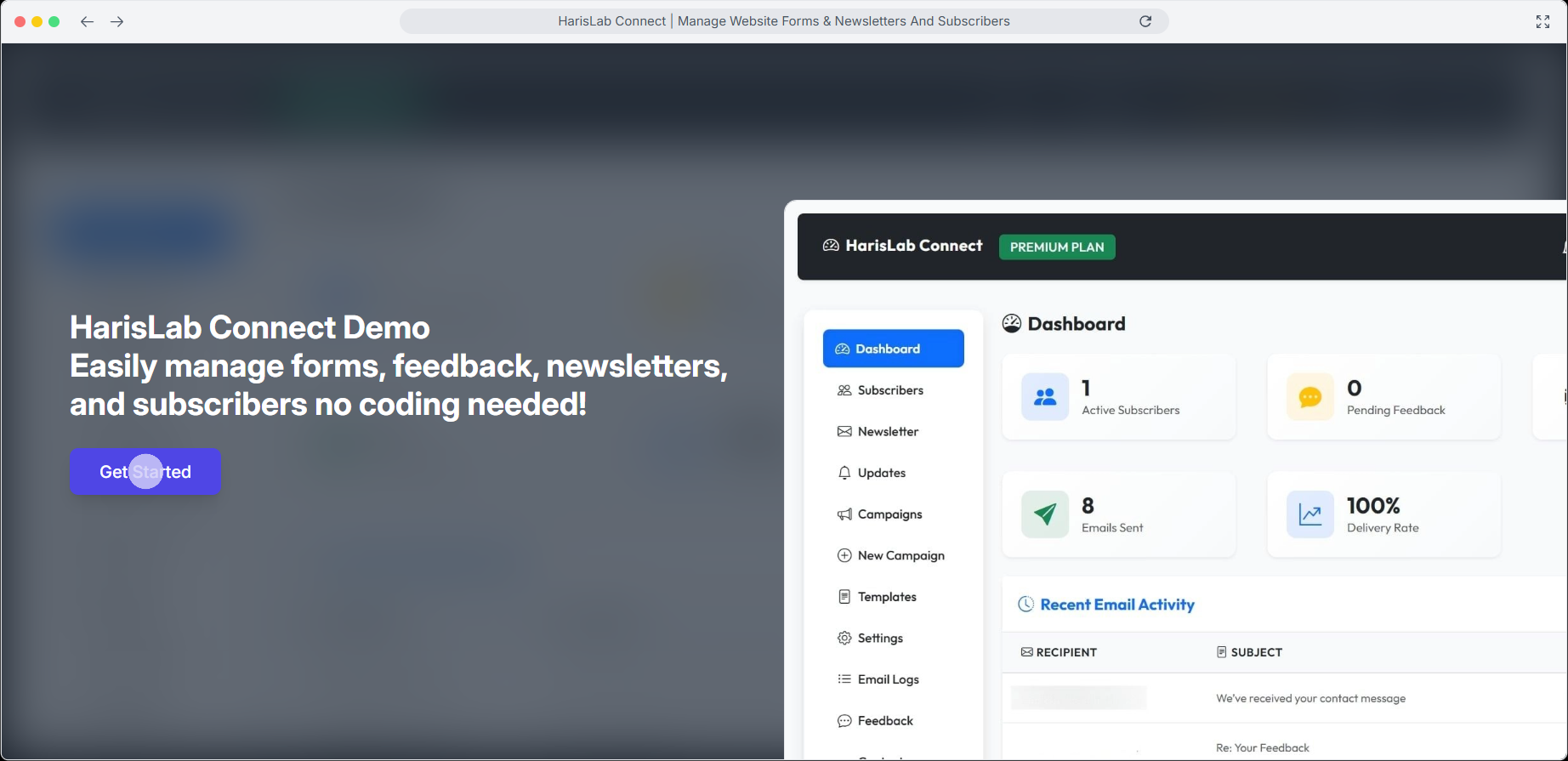 HarisLab Connect - Main product screenshot demonstrating key features and user interface