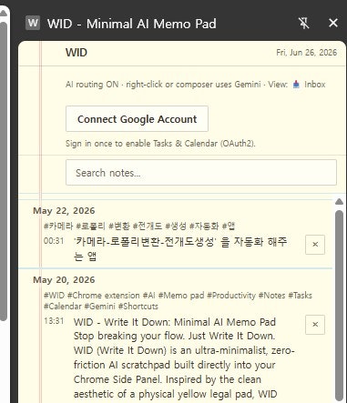 WID(Write It Down) - Minimal AI Memo Pad gallery image