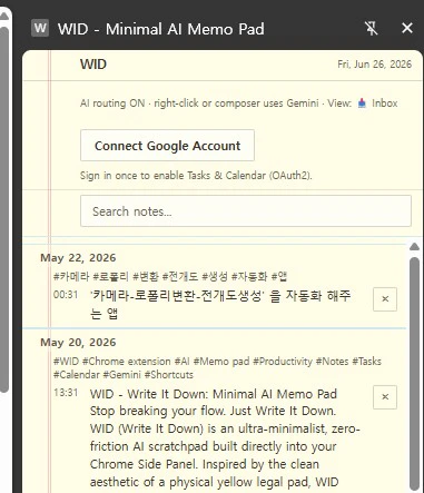WID(Write It Down) - Minimal AI Memo Pad 截图 2