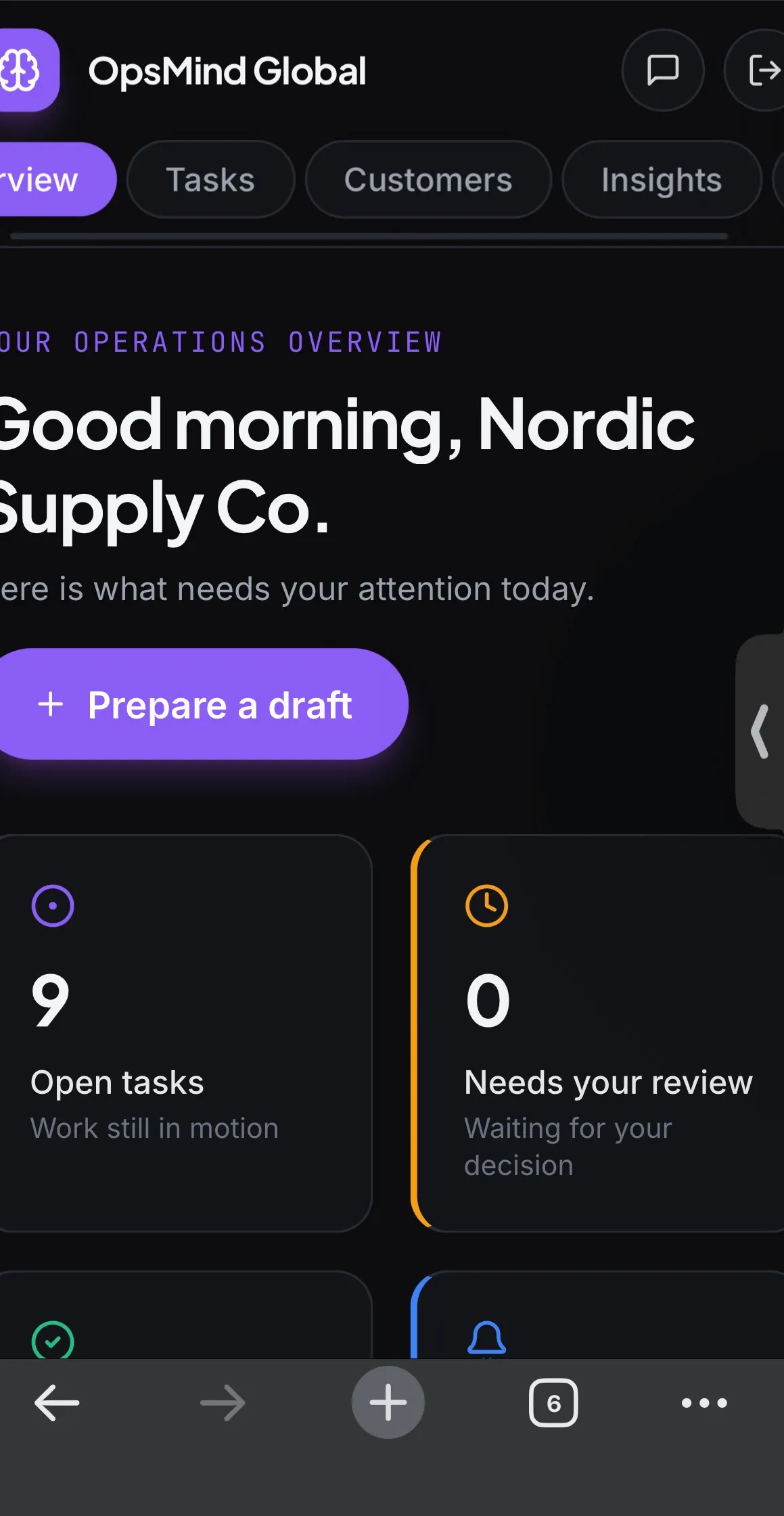 OpsMind Global — Operations workspace gallery image