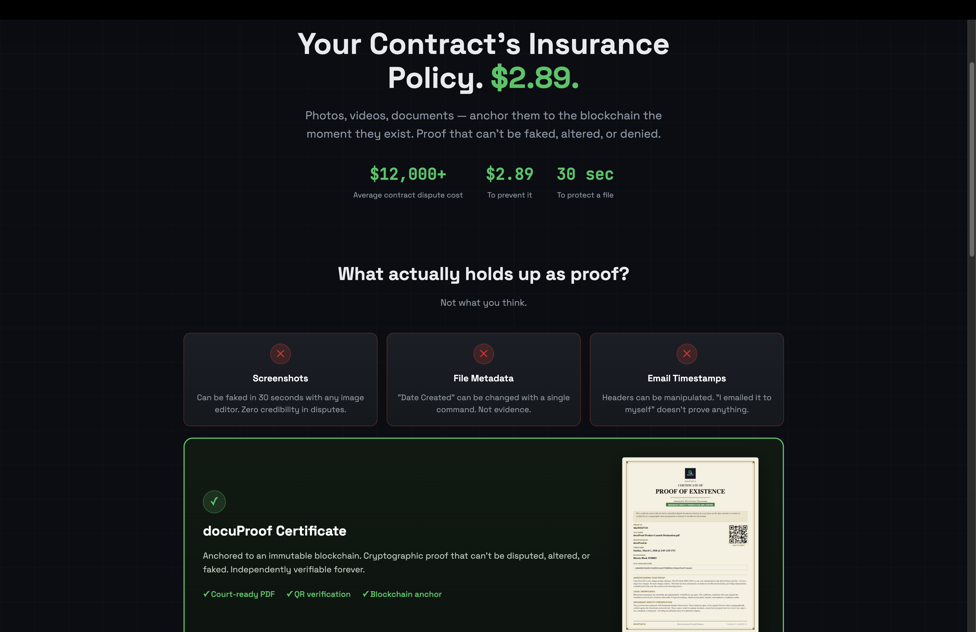 docuProof — Blockchain-Anchored Proof gallery image