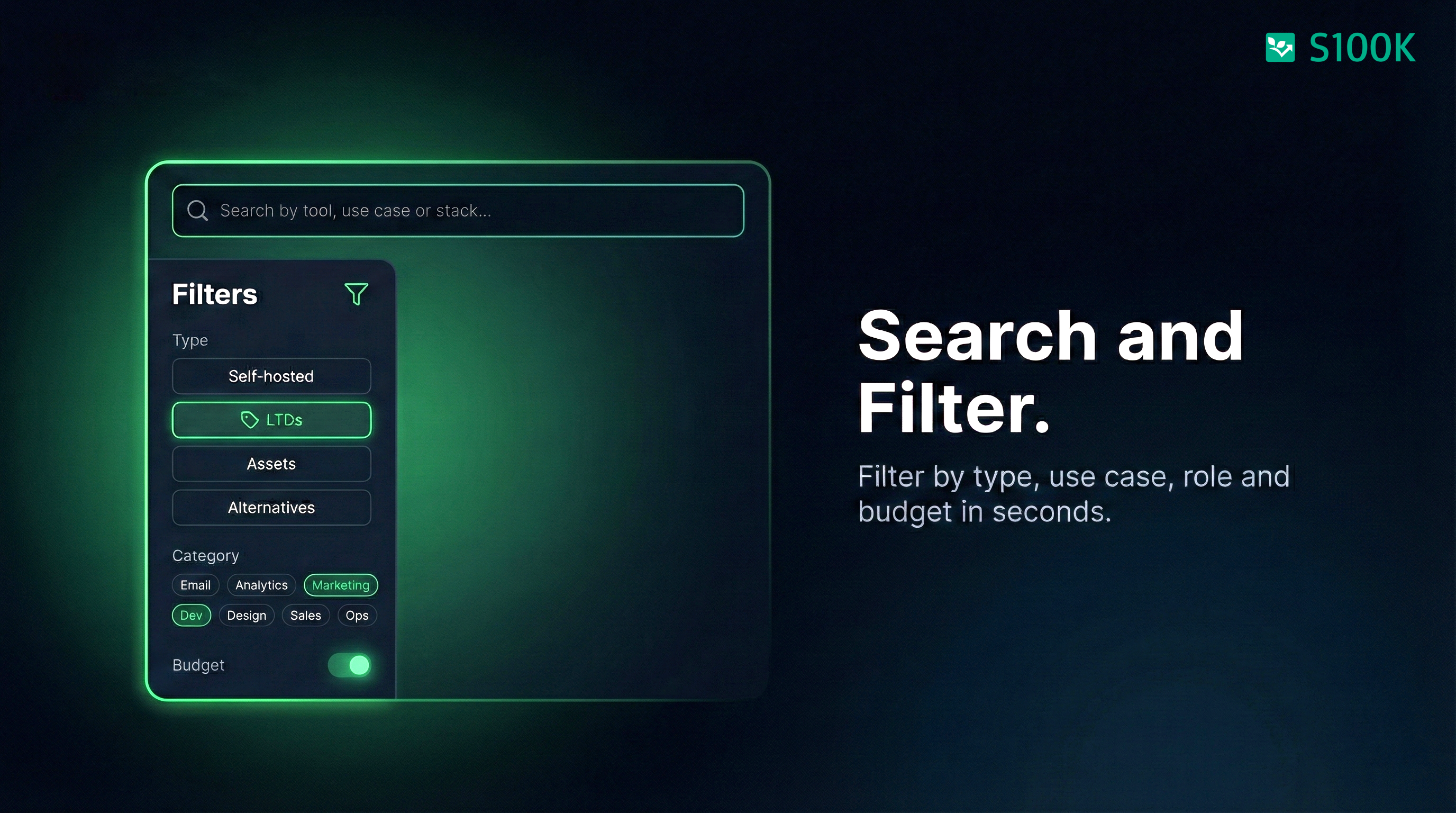 S100K - Screenshot 4 showing product features and functionality