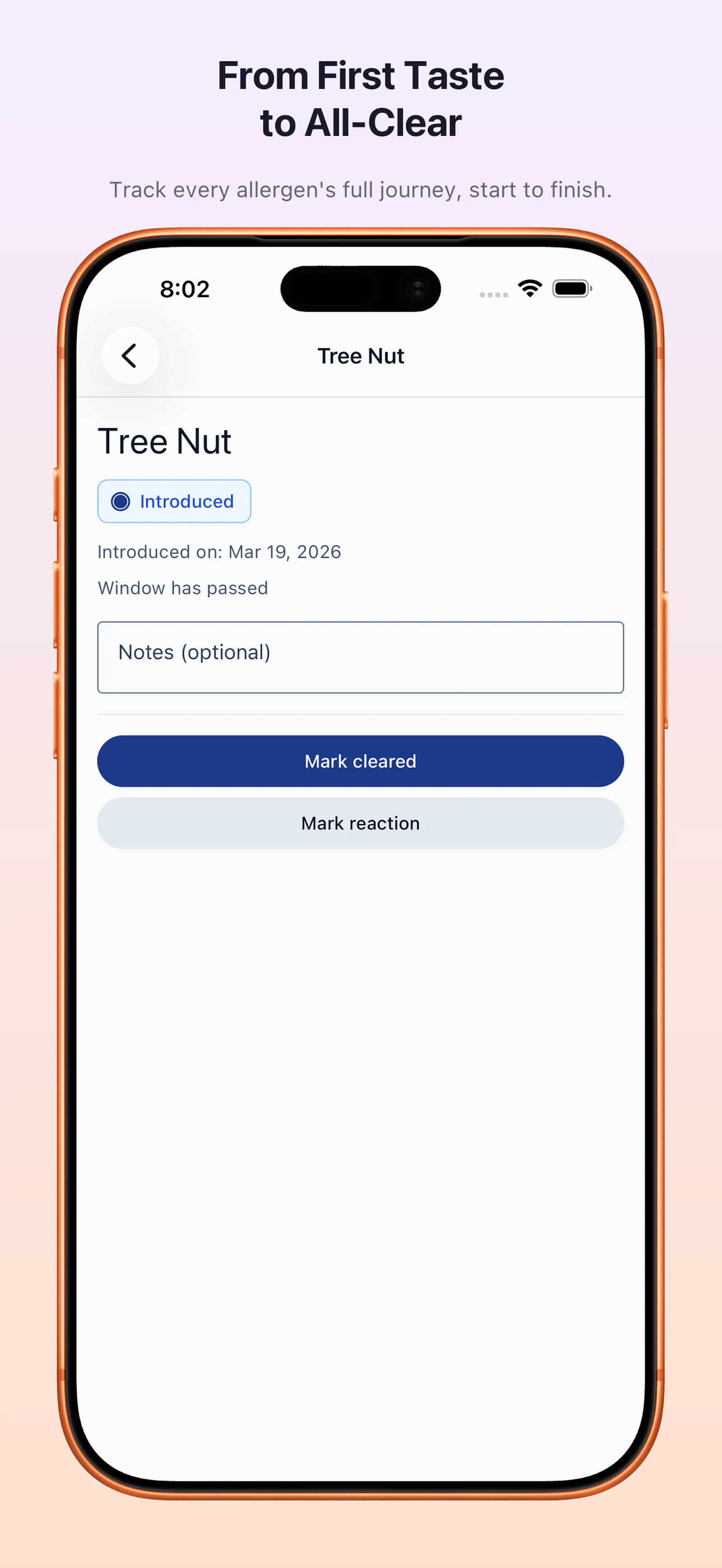 Log: Baby Solid Food & Allergy screenshot 2
