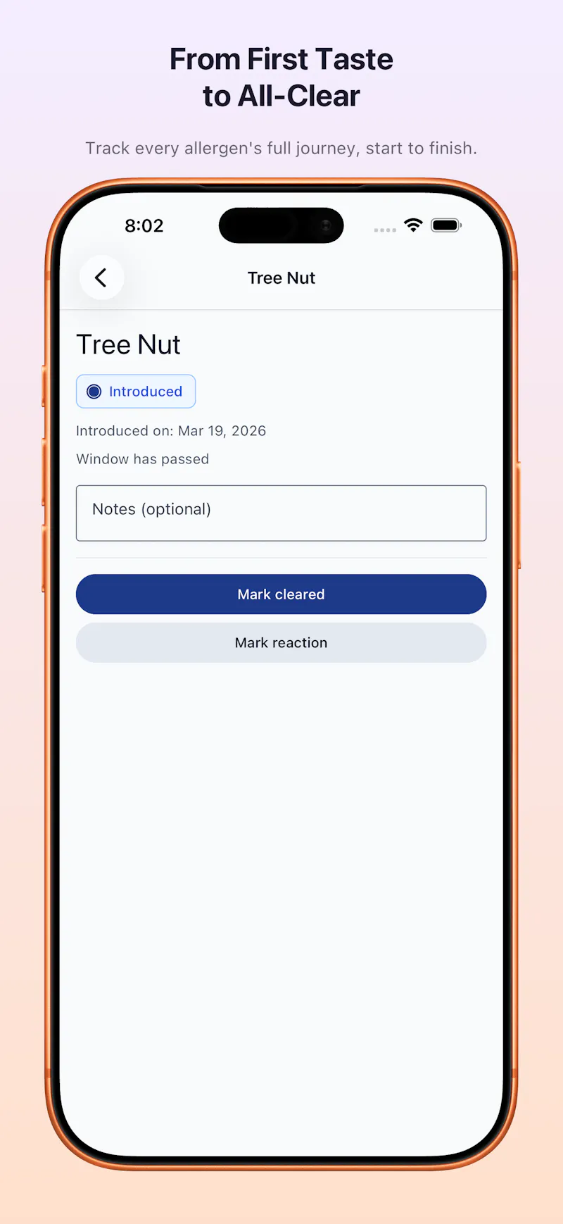 Log: Baby Solid Food & Allergy screenshot 2
