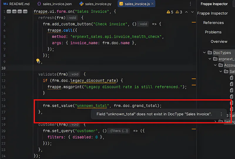 Frappe Inspector screenshot 1