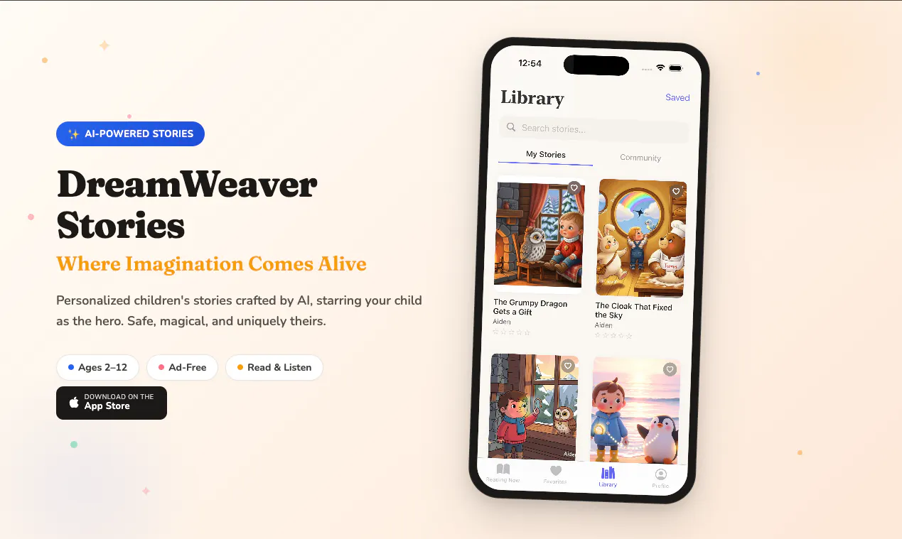 DreamWeaver Stories のプロダクトバナー
