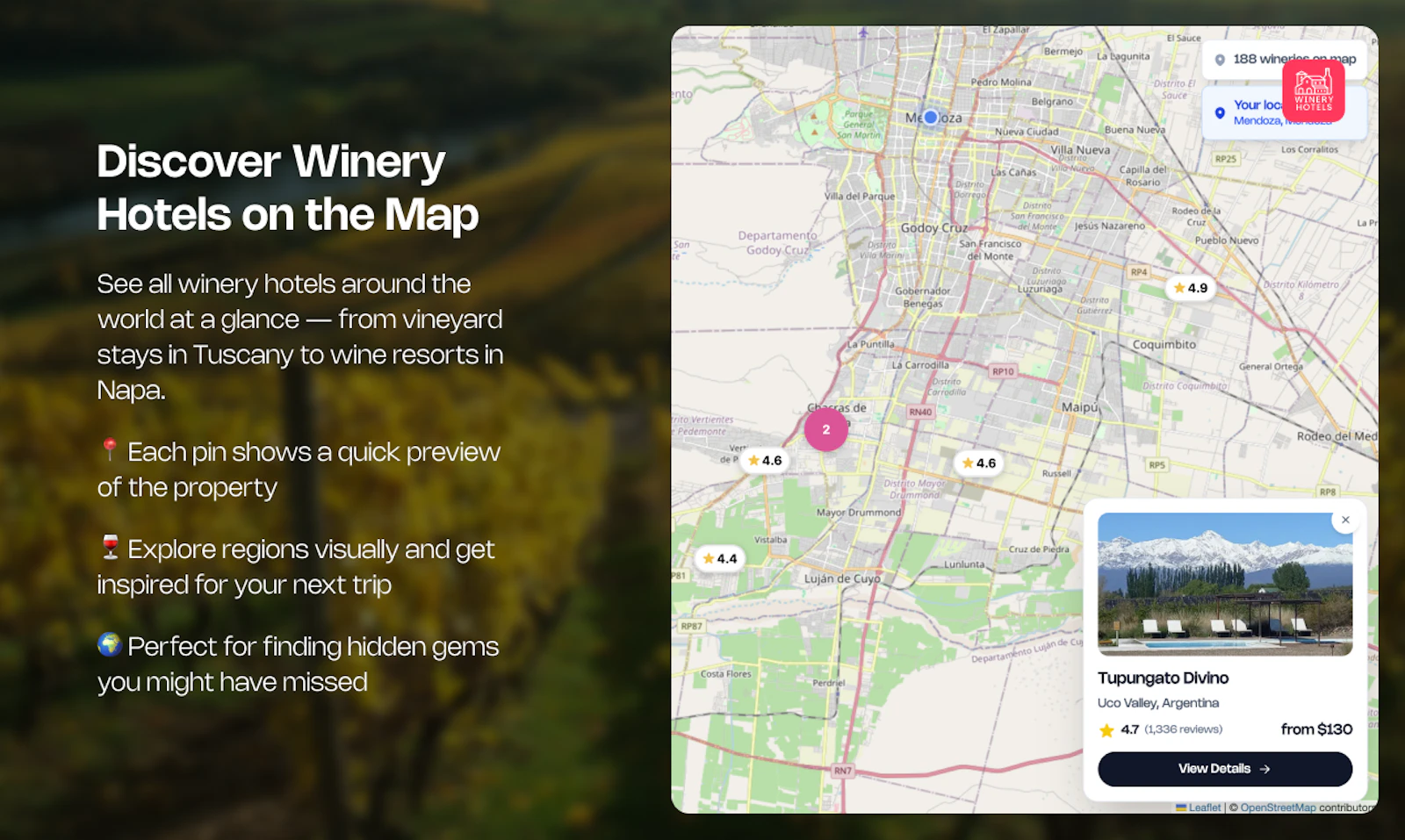 Winery Hotels screenshot 3