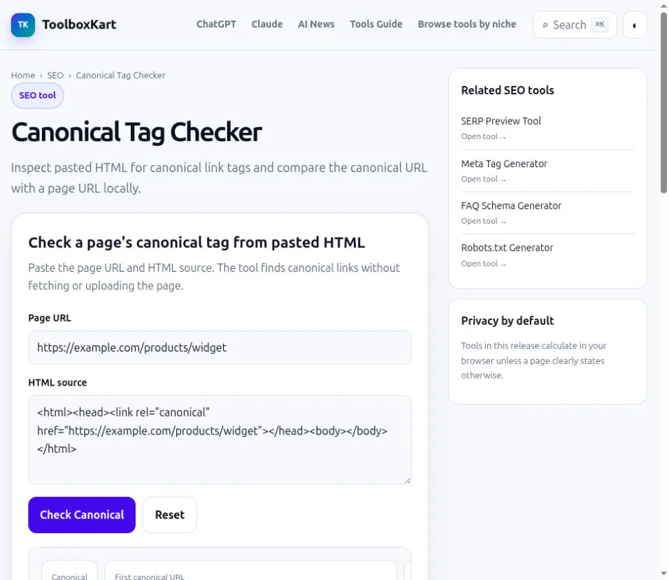 Canonical Tag Checker gallery image