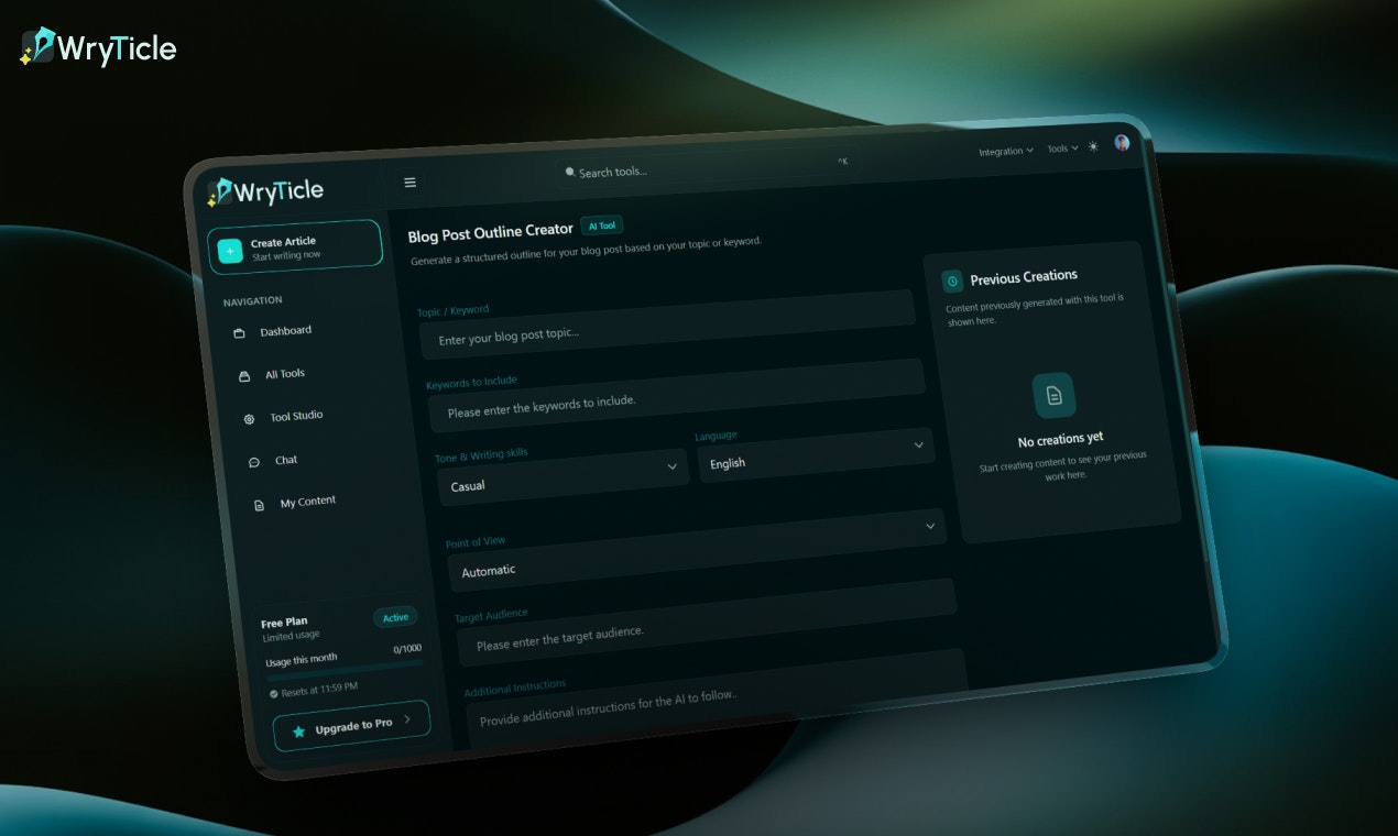 Wryticle - Screenshot 5 showing product features and functionality