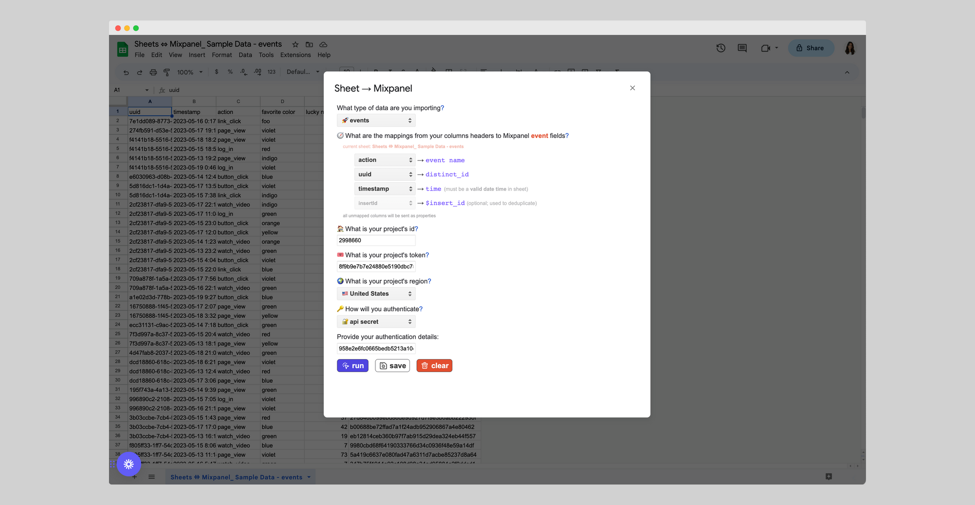 床單⇔mixpanel - 一種將Google表格數據帶到Mixpanel的無代碼 media 4
