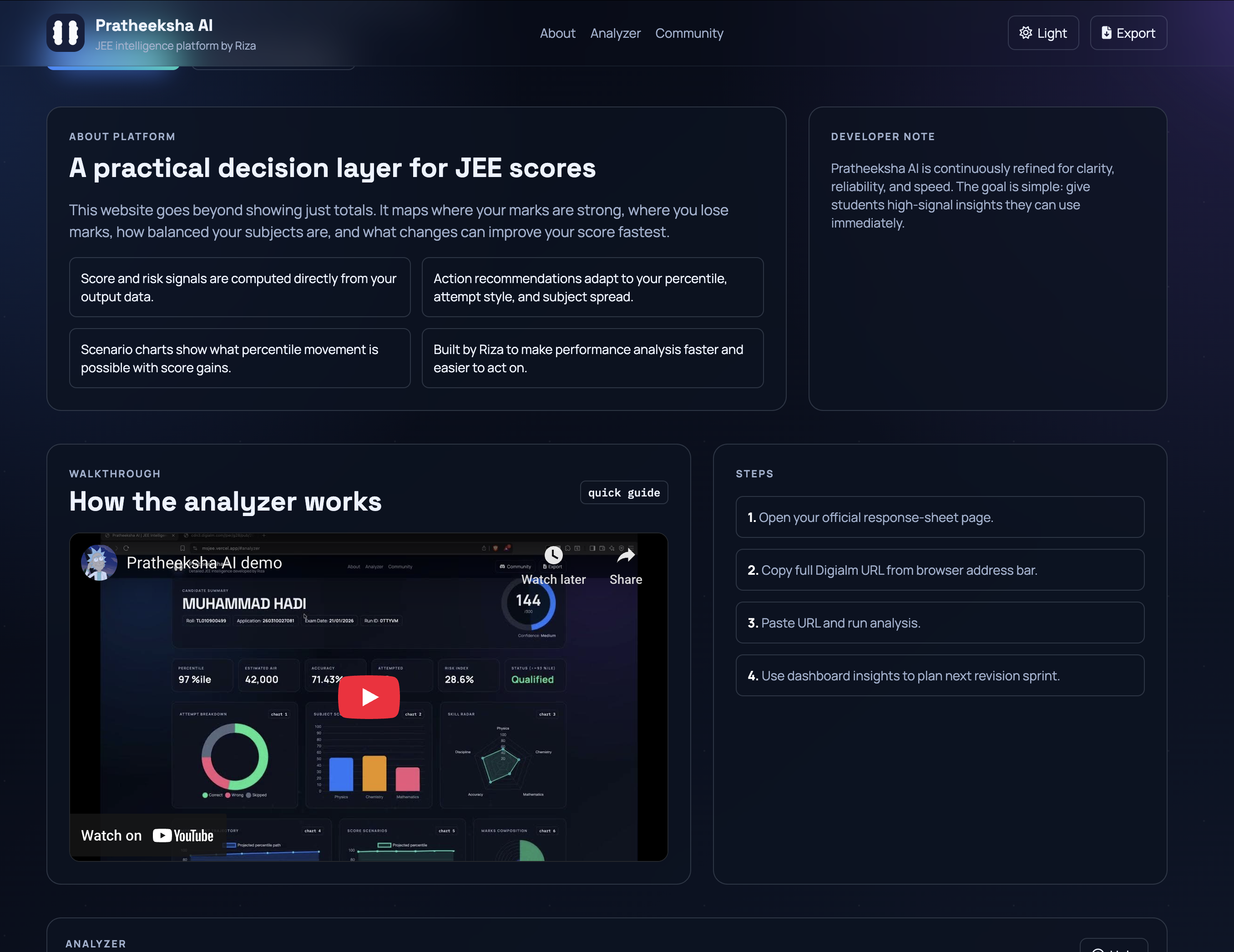 Pratheeksha AI - Screenshot 4 showing product features and functionality
