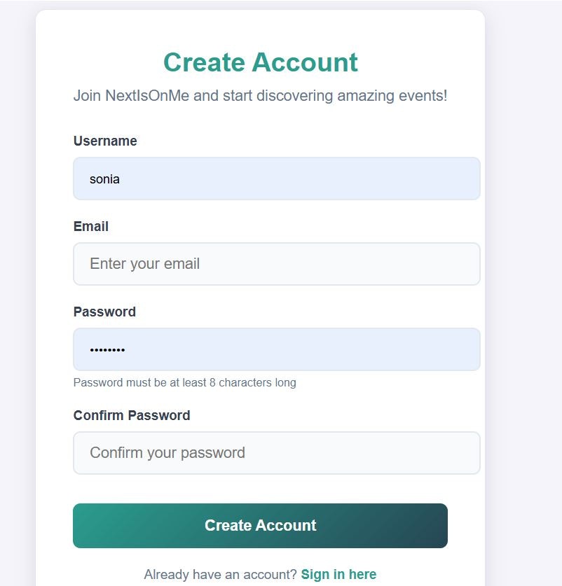 NextIsOnMe - A new event-based social app for casual meetups medya 2