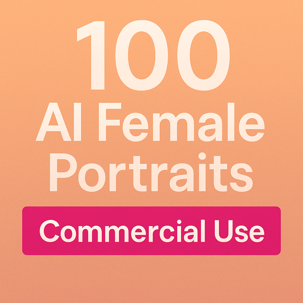 100 AI Female Portraits – Commercial Use media 3