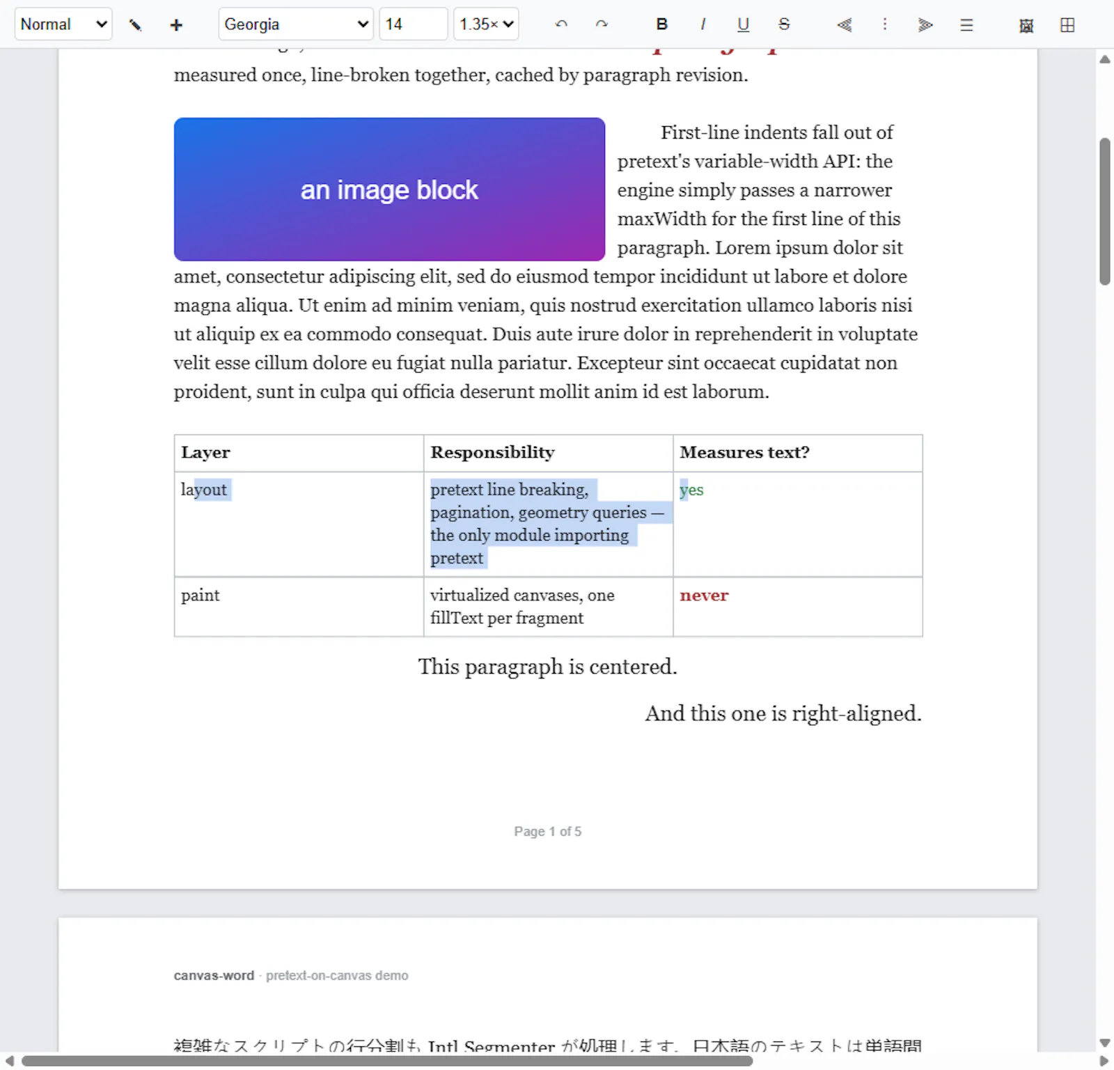 Embeddable Word-compatible editor screenshot 2