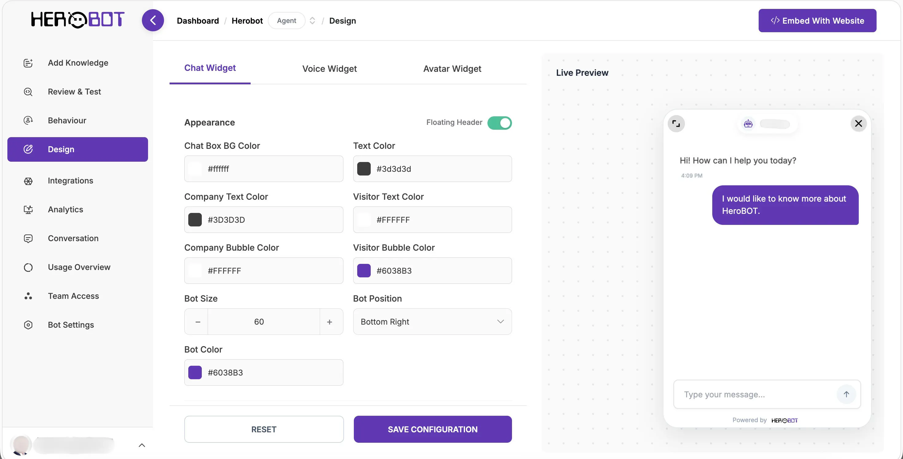 Herobot: Make your website intelligent gallery image