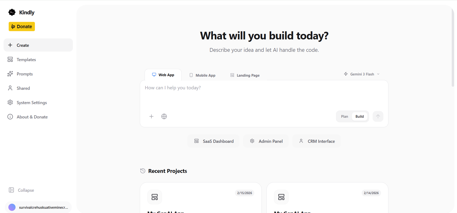 Kindly App Builder - Main product screenshot demonstrating key features and user interface