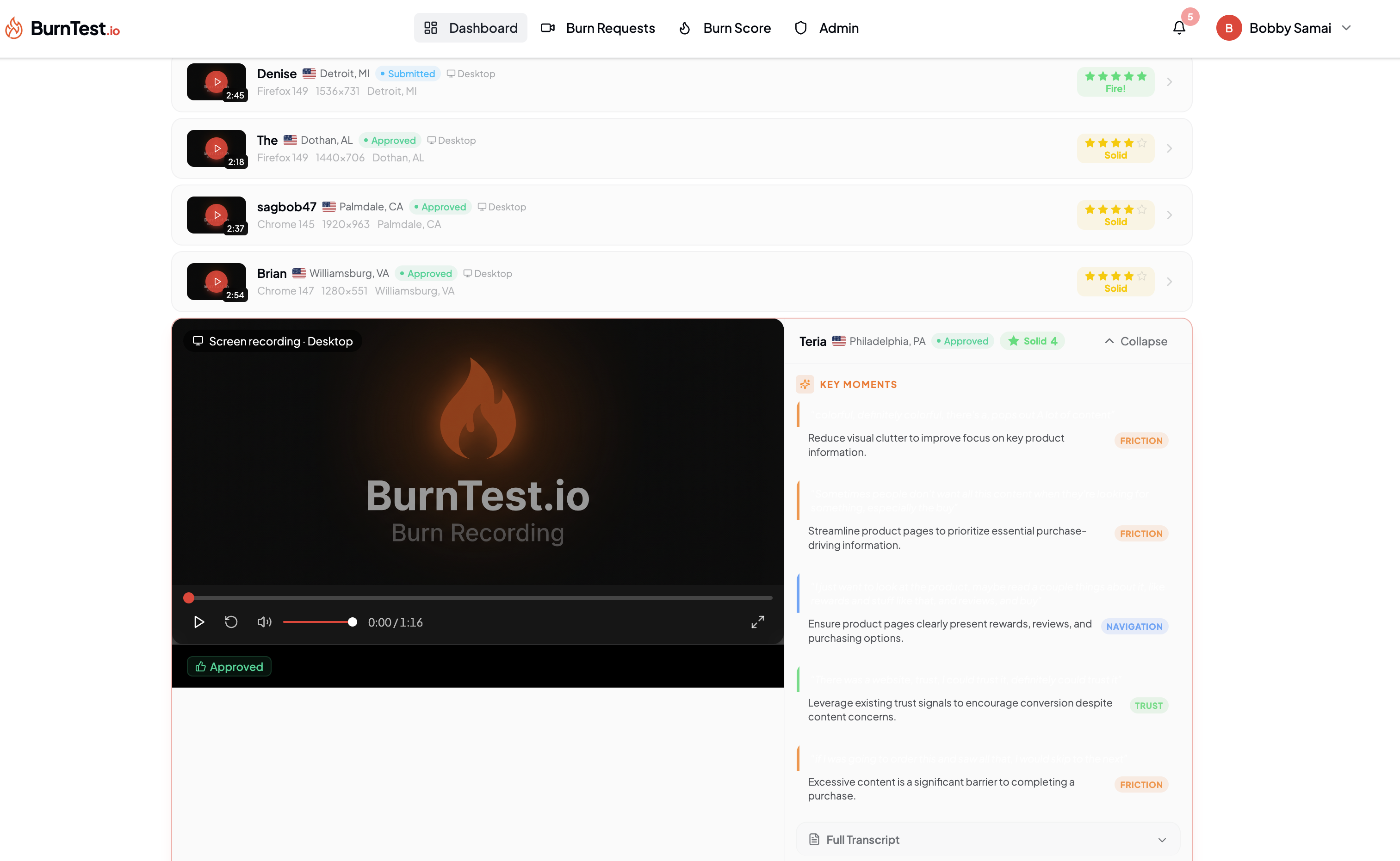 BurnTest.io gallery image