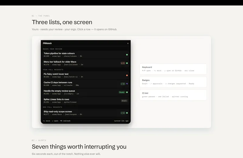 PRNotch screenshot 2