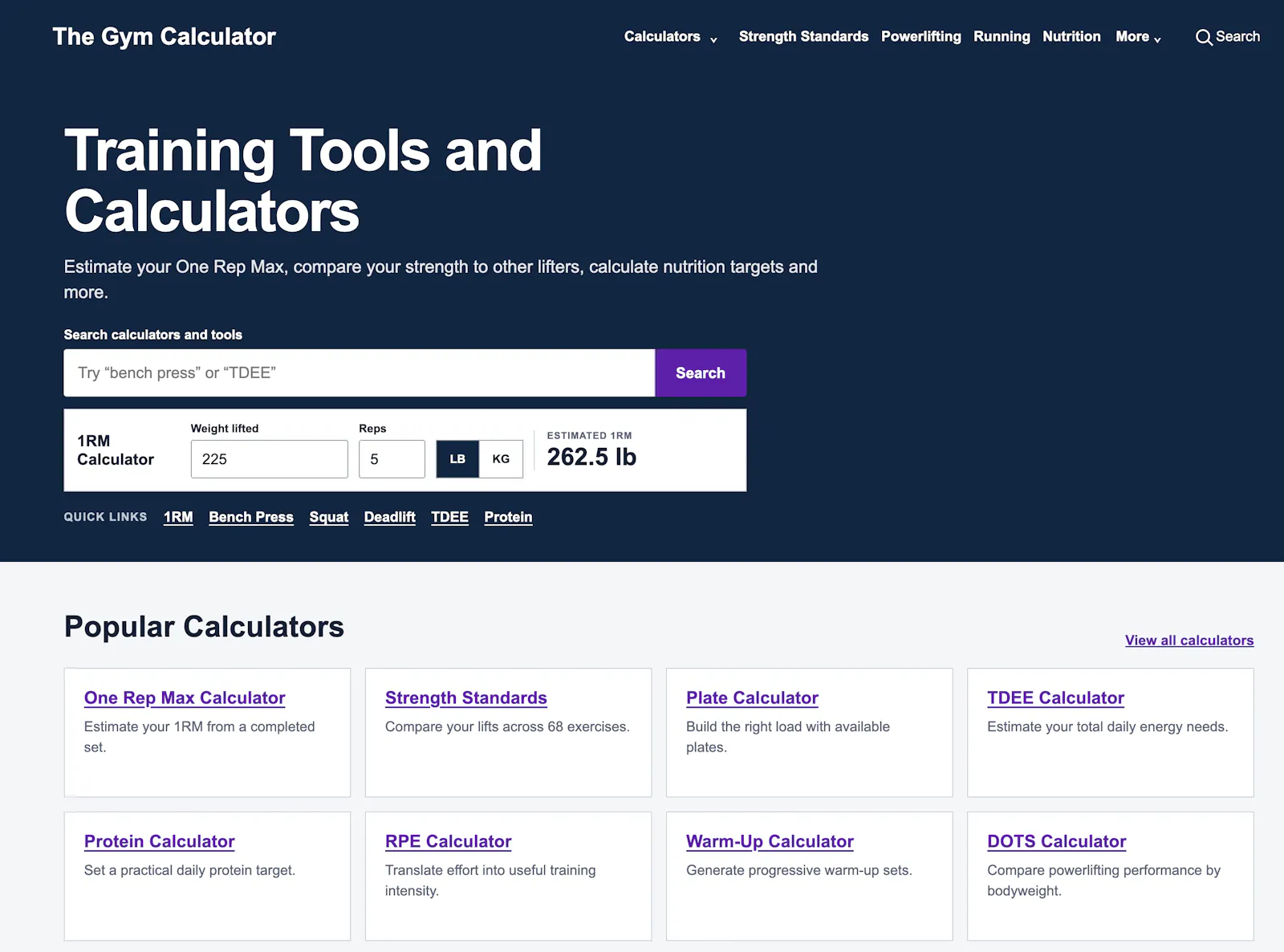The Gym Calculator screenshot 1