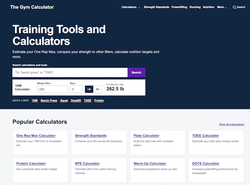The Gym Calculator screenshot 1