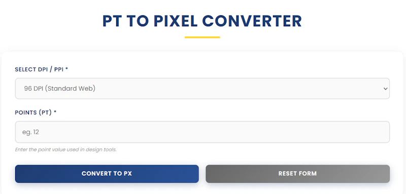 PT to Pixel Converter  screenshot 1