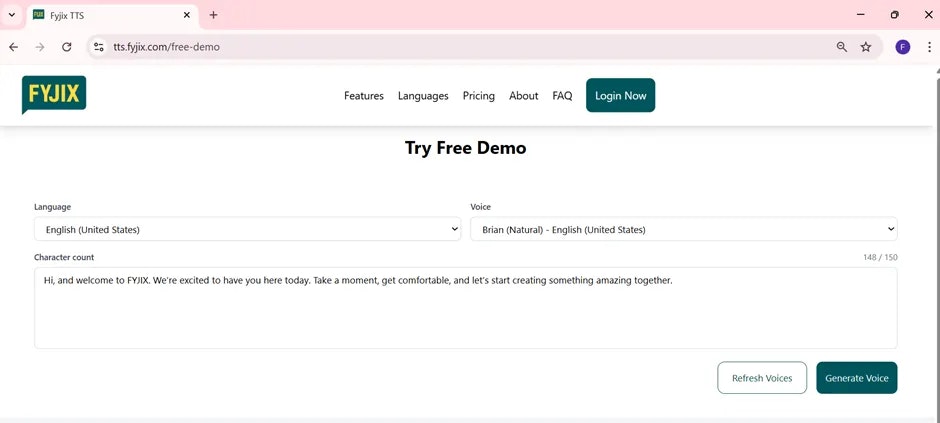 Fyjix TTS - Screenshot 3 showing product features and functionality