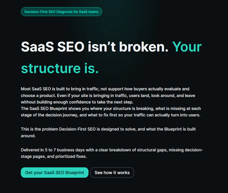 Decision-First SEO Blueprint screenshot 1