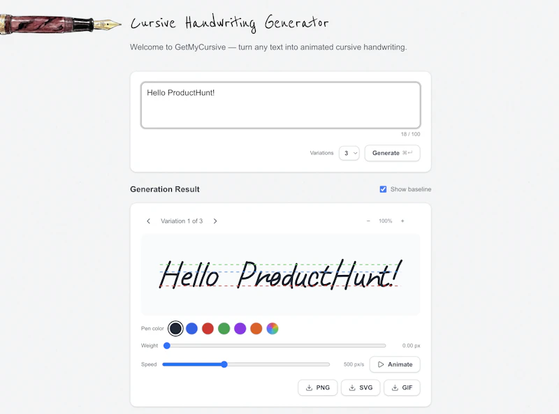 GetMyCursive screenshot 1