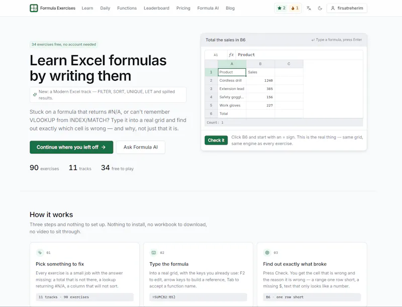 Excel Formula Exercises screenshot 3