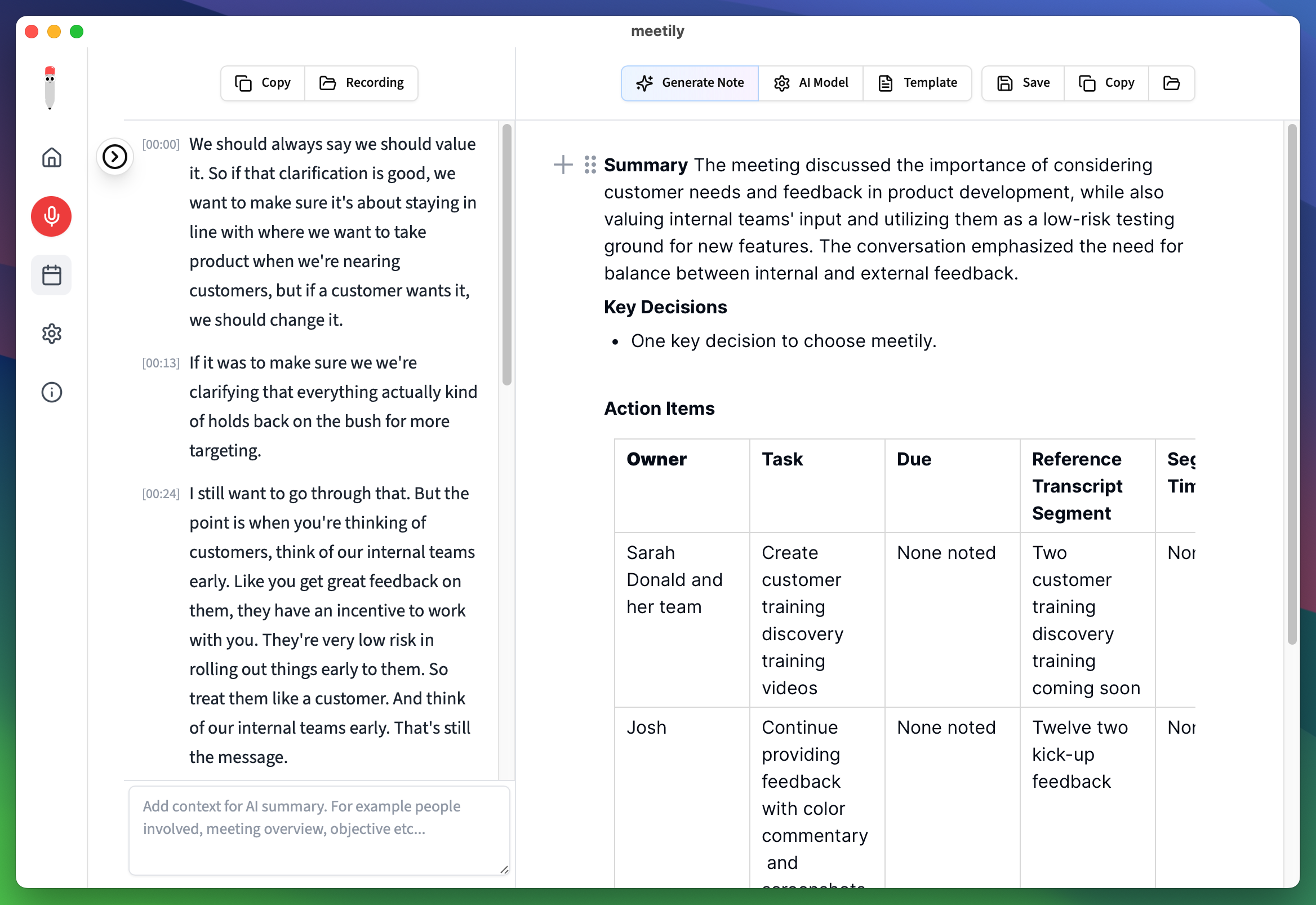 Meetily - Screenshot 2 showing product features and functionality