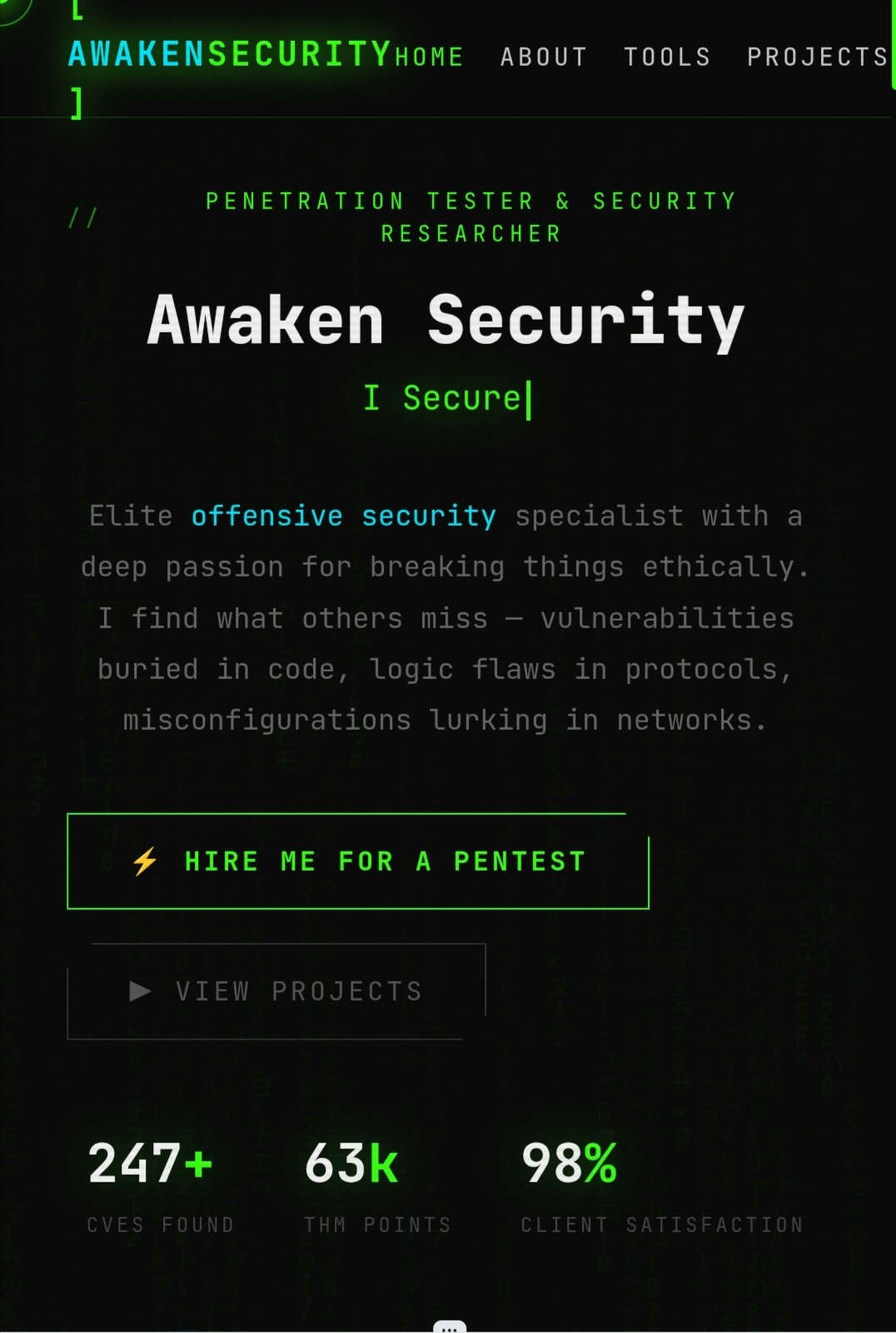 Cyber Portfolio — Terminal UI gallery image