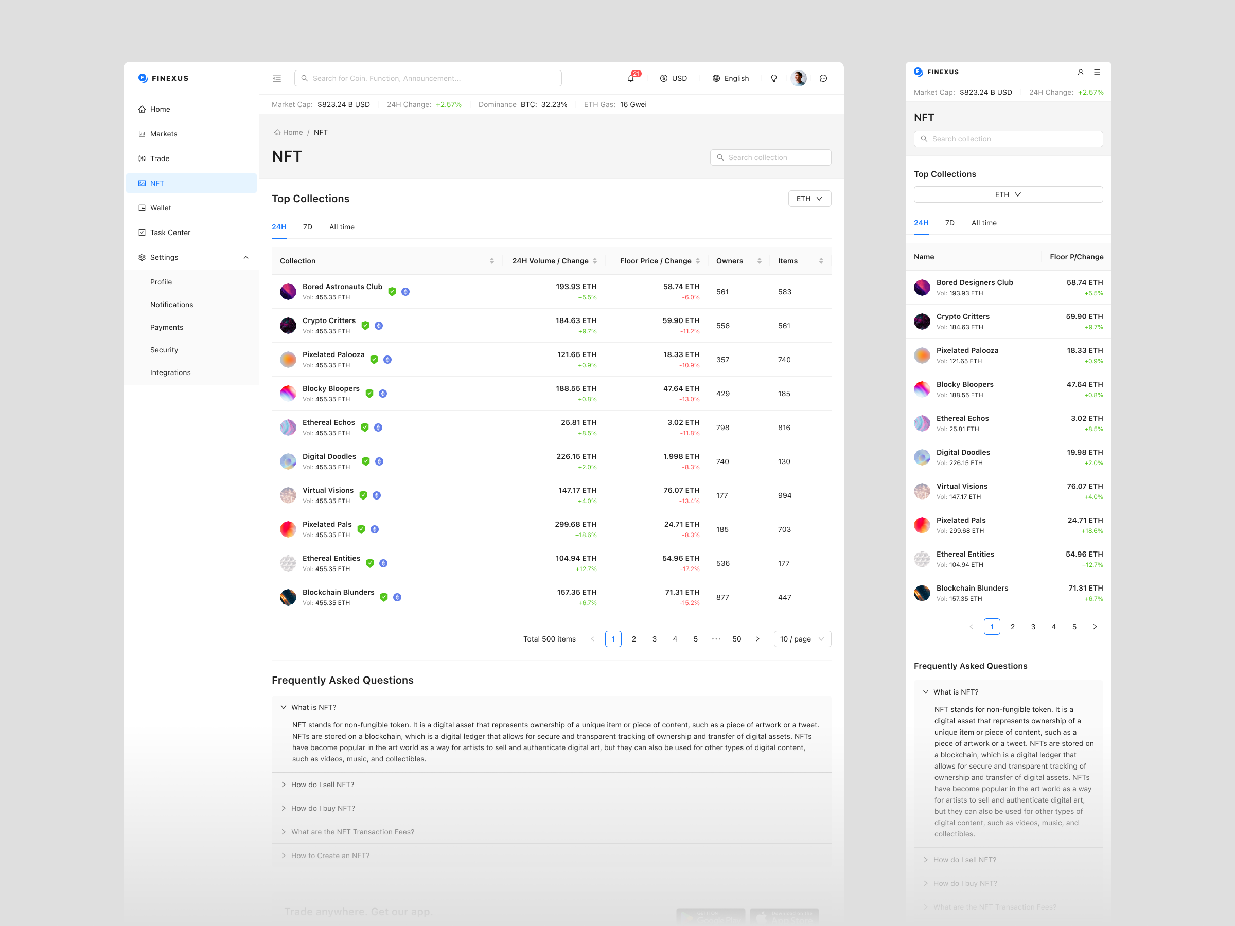 Krypto- und Finanzvorlage für Figma media 5