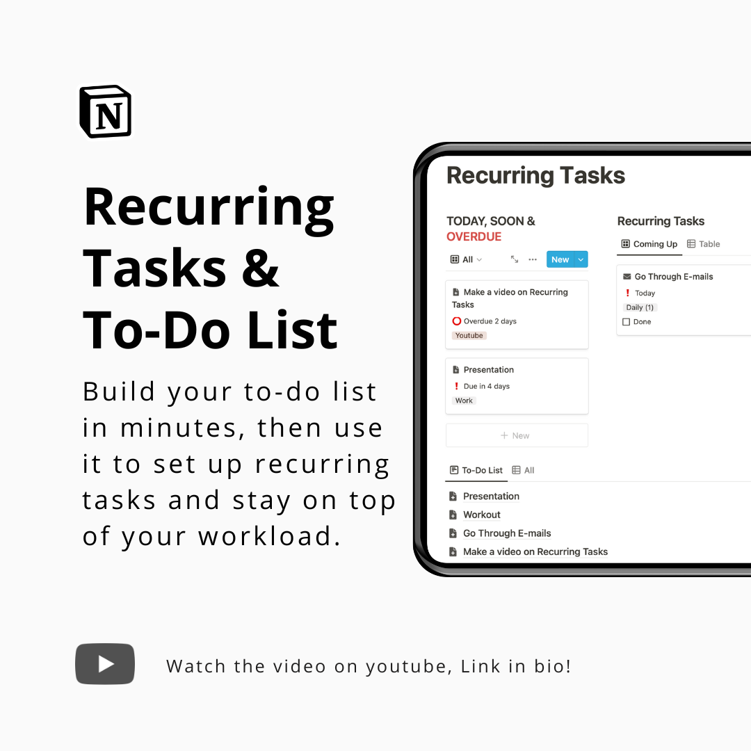 Recurring Tasks & To-Do List
