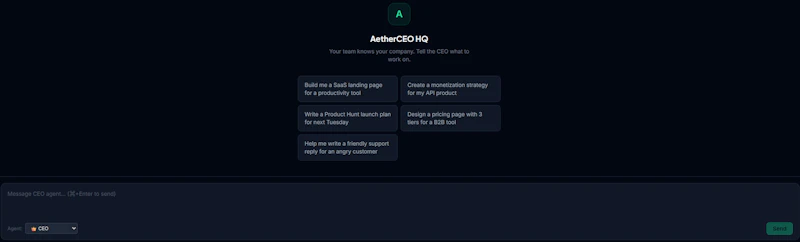 AetherCEO — Your AI Executive Team screenshot 2