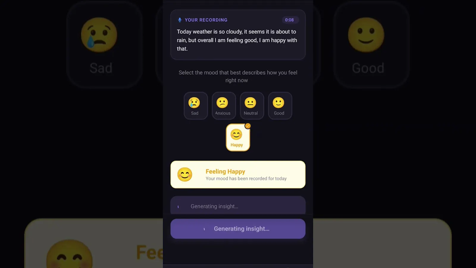 ReflectAI screenshot 1 (video preview)