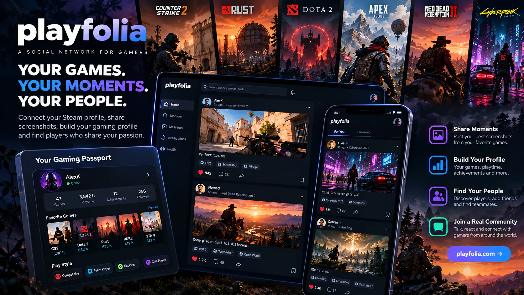 Playfolia — Social Network for Gamers gallery image