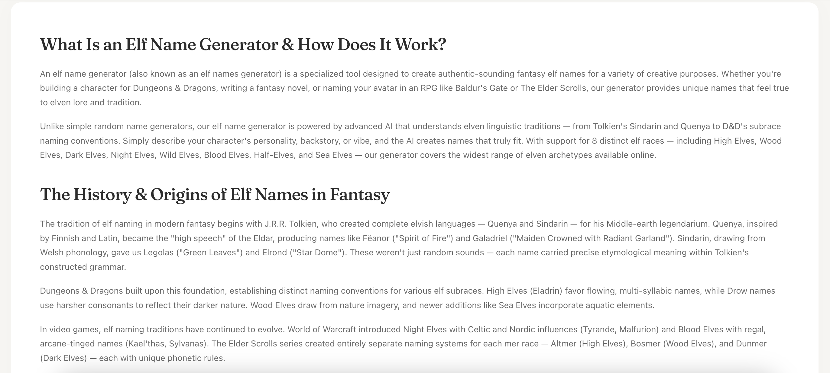 Elf Name Generator gallery image