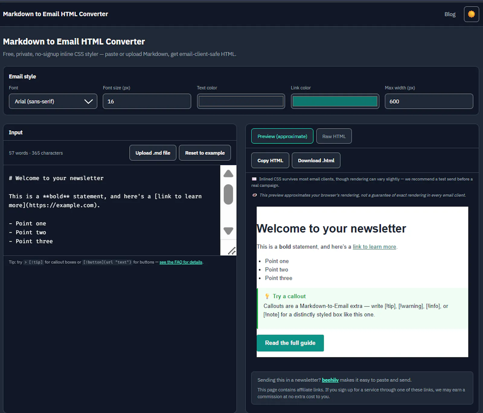 Markdown to Email screenshot 3