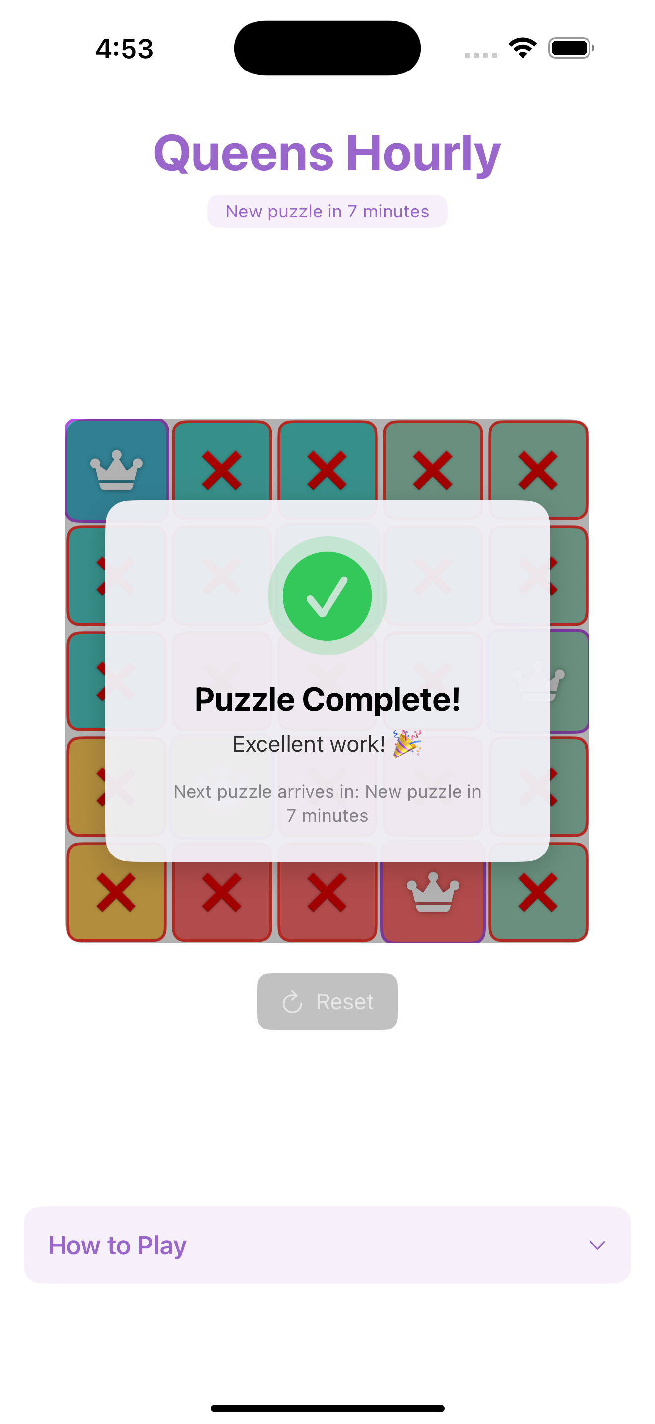 Queens ogni ora - Sfide del puzzle delle regine orarie media 6